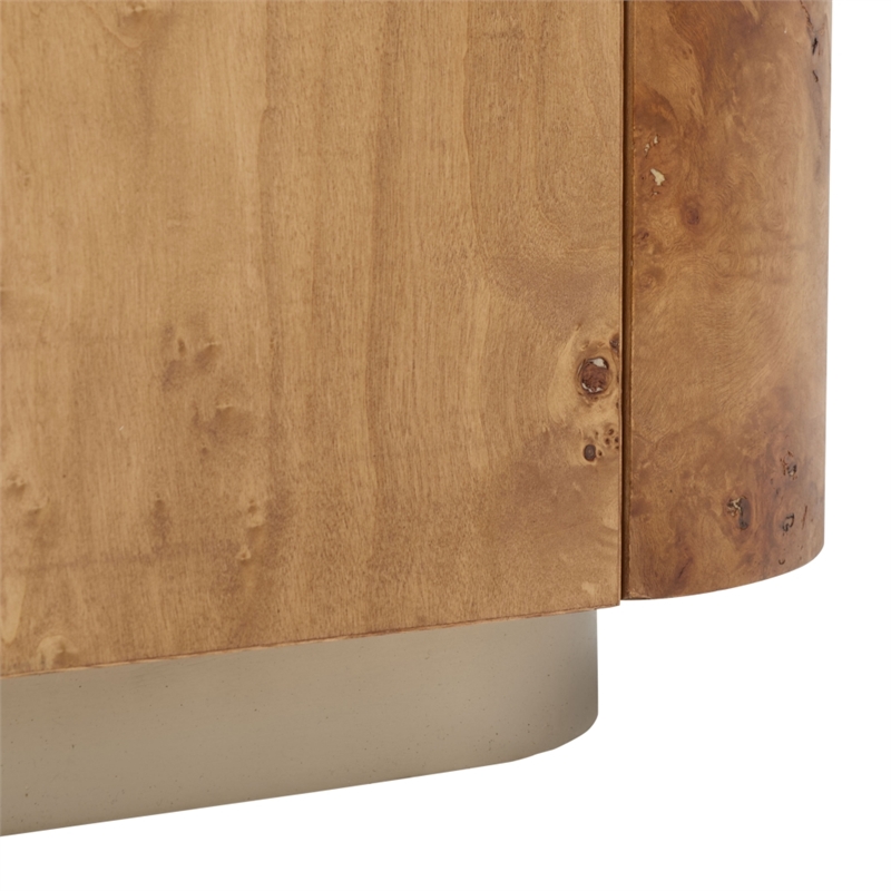 Safavieh Celestanno Wood Burl Bar Cabinet in Brown / Silver