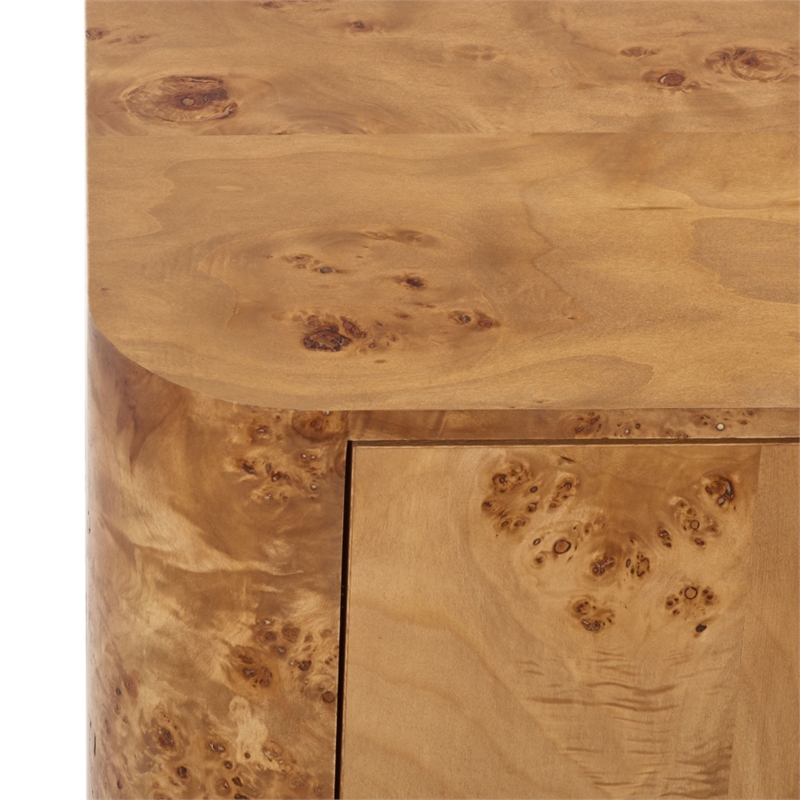 Safavieh Celestanno Wood Burl Bar Cabinet in Brown / Silver
