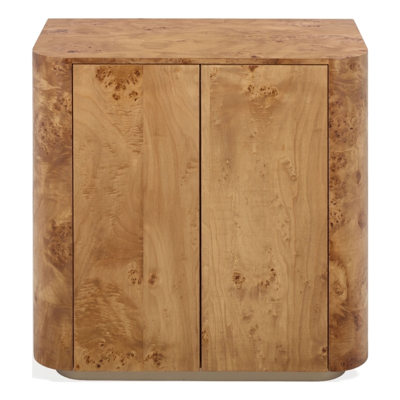 Safavieh Celestanno Wood Burl Bar Cabinet in Brown / Silver