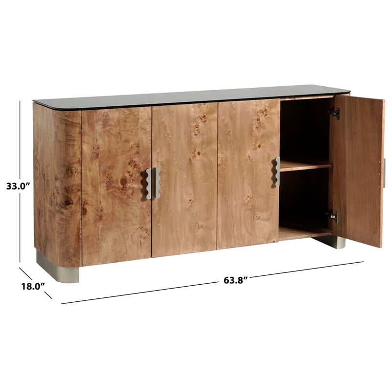 Safavieh Celestanno Burl Sideboard in Brown / Silver