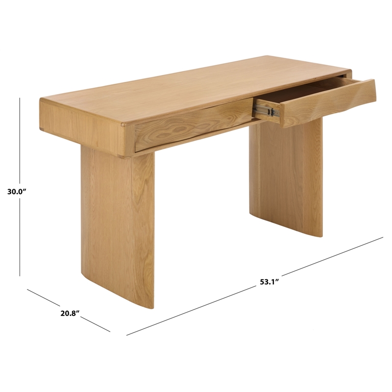 Safavieh Nikoletta 2 Drawer Wood Desk in Natural