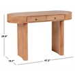 Safavieh Gialana 2 Drawer Oval Wood Desk in Natural