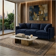 Safavieh Taylyn Chenille 3 Seat Sofa in Navy