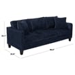 Safavieh Taylyn Chenille 3 Seat Sofa in Navy