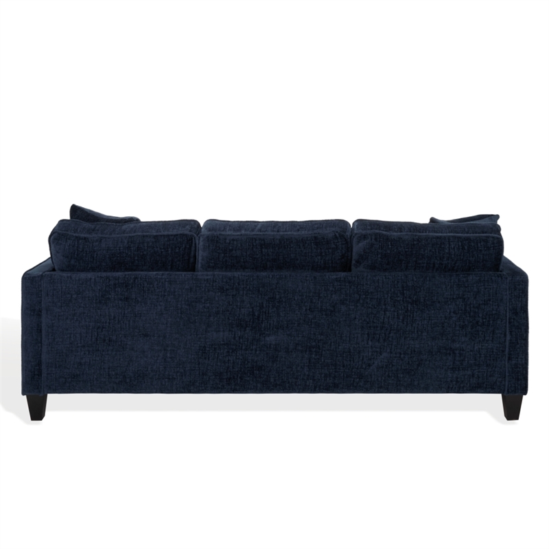 Safavieh Taylyn Chenille 3 Seat Sofa in Navy