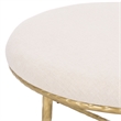 Safavieh Bogdana Round Iron Ottoman in Cream / Gold