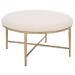 Safavieh Bogdana Round Iron Ottoman in Cream / Gold