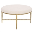 Safavieh Bogdana Round Iron Ottoman in Cream / Gold