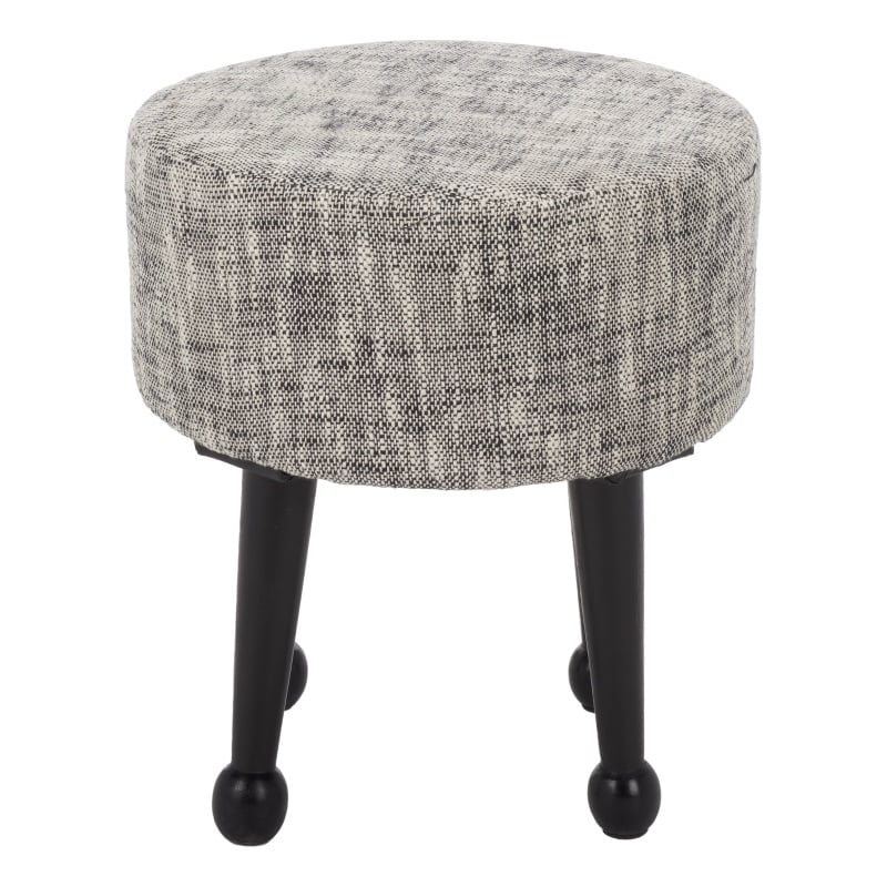 Safavieh Esfir Round Wood Pouf in Navy / Black