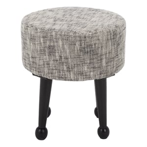 Safavieh Esfir Round Wood Pouf in Navy / Black