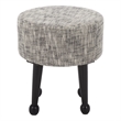 Safavieh Esfir Round Wood Pouf in Navy / Black