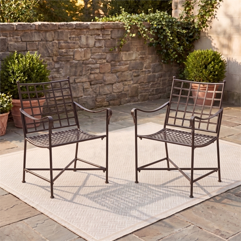 Safavieh Caledonia Iron Lounge Chair Set 2 in Brown