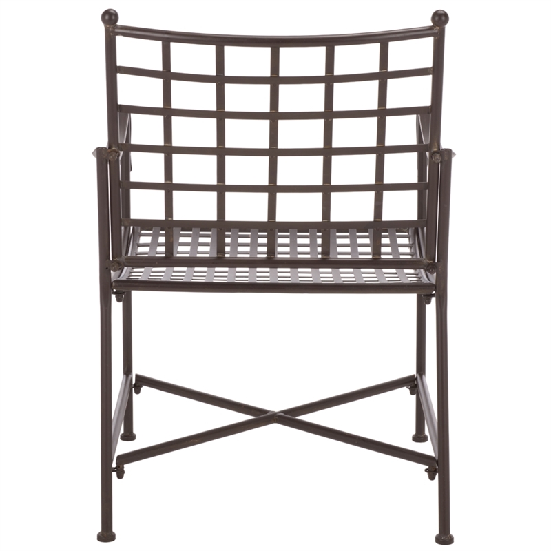 Safavieh Caledonia Iron Lounge Chair Set 2 in Brown