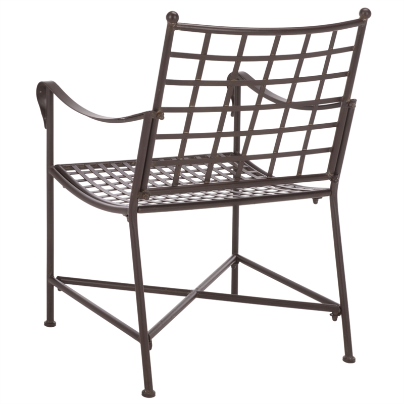 Safavieh Caledonia Iron Lounge Chair Set 2 in Brown