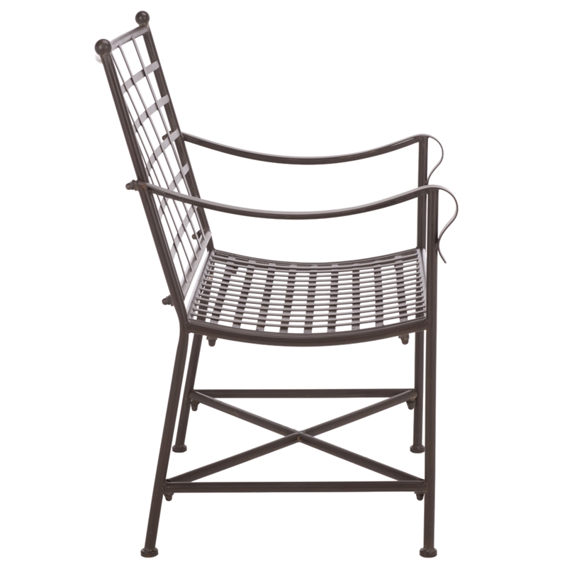 Safavieh Caledonia Iron Lounge Chair Set 2 in Brown