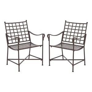 Safavieh Caledonia Iron Lounge Chair Set 2 in Brown