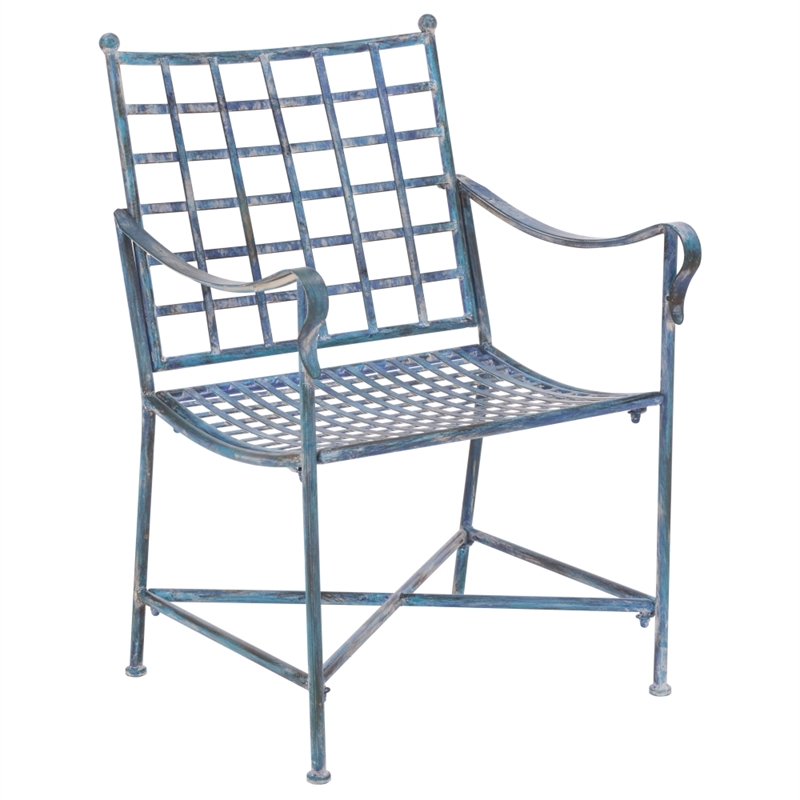 Safavieh Caledonia Iron Lounge Chair Set 2 in Blue