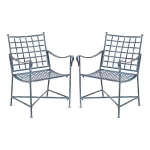 Safavieh Caledonia Iron Lounge Chair Set 2 in Blue