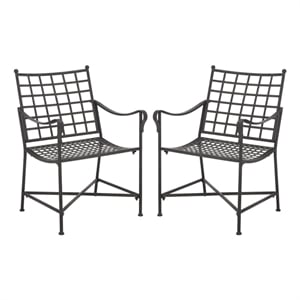 Safavieh Caledonia Iron Lounge Chair Set 2 in Black