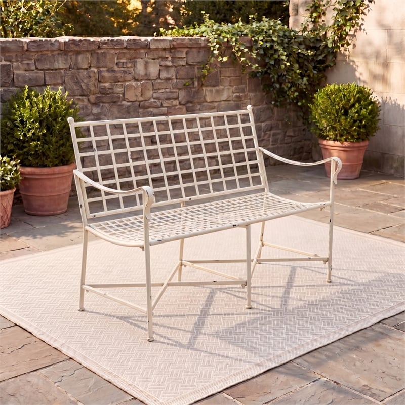 Safavieh Caledonia Iron Loveseat in White