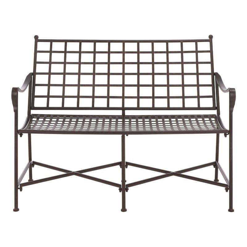 Safavieh Caledonia Iron Loveseat in Brown