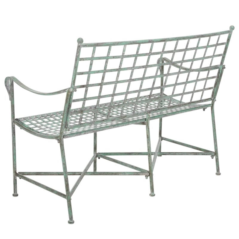Safavieh Caledonia Iron Loveseat in Green