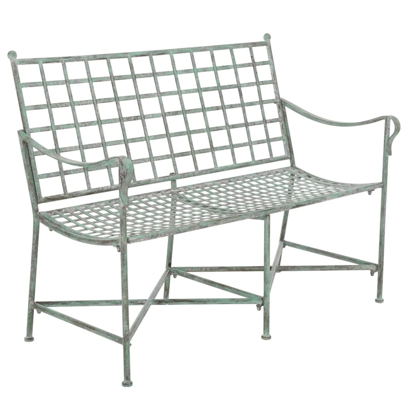 Safavieh Caledonia Iron Loveseat in Green