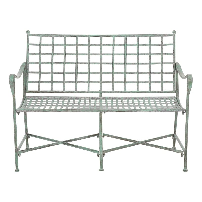 Safavieh Caledonia Iron Loveseat in Green