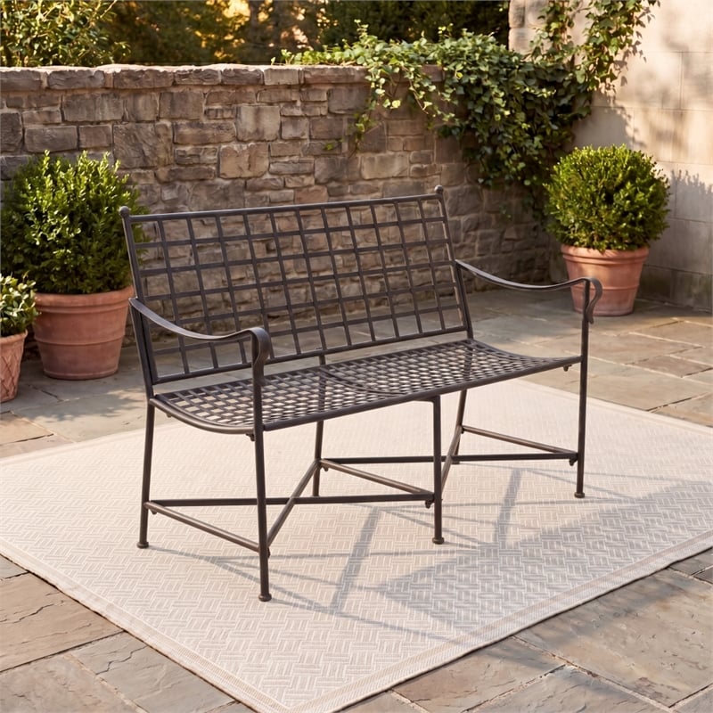 Safavieh Caledonia Iron Loveseat in Black
