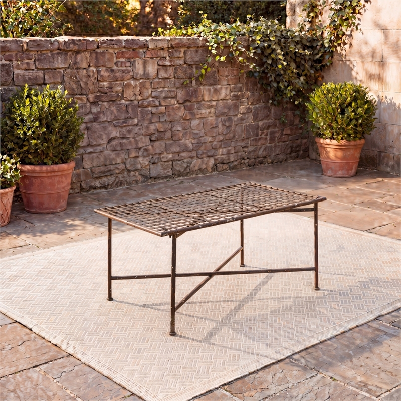 Safavieh Caledonia Iron Coffee Table in Brown