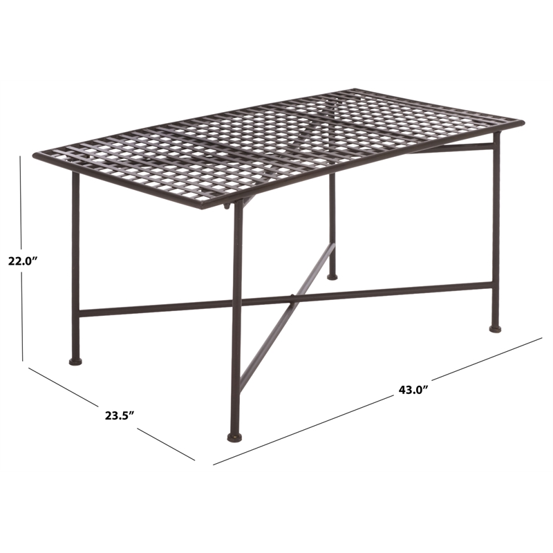 Safavieh Caledonia Iron Coffee Table in Brown
