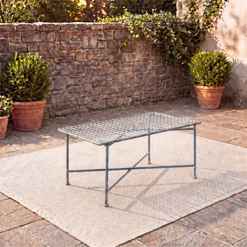 Safavieh Caledonia Iron Coffee Table in Blue