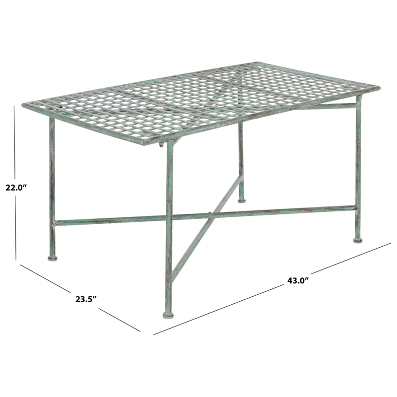 Safavieh Caledonia Iron Coffee Table in Green