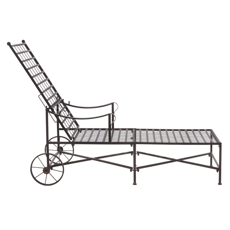 Safavieh Caledonia Iron Chaise Lounge in Brown