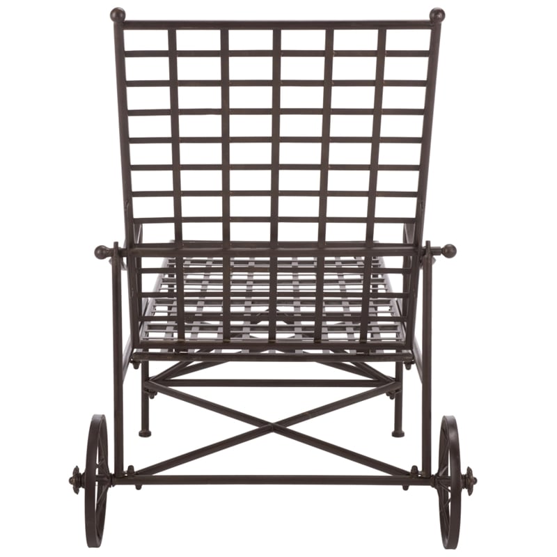 Safavieh Caledonia Iron Chaise Lounge in Brown
