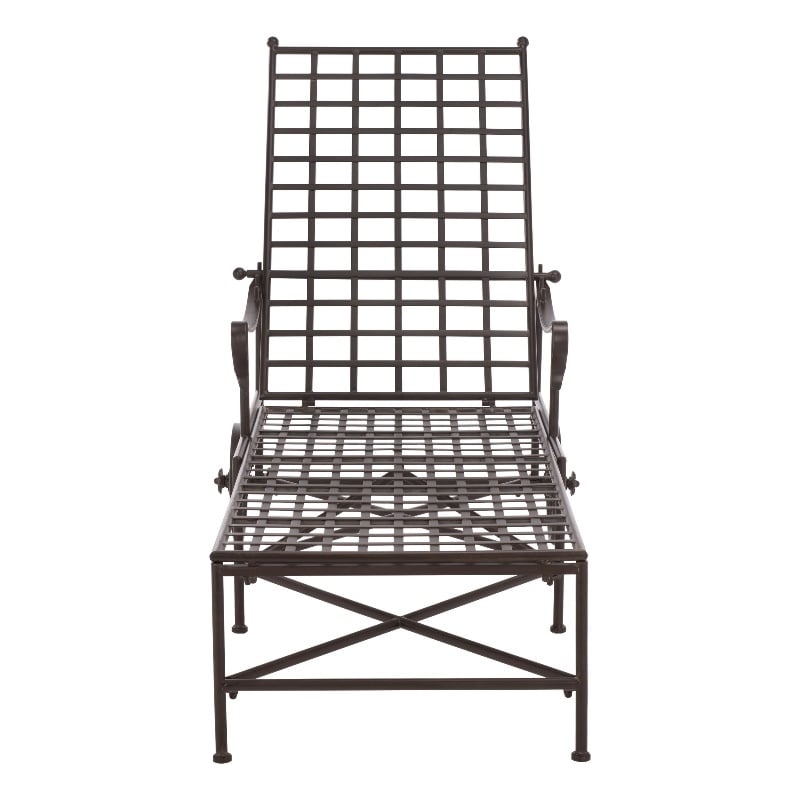 Safavieh Caledonia Iron Chaise Lounge in Brown