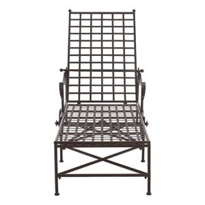 Safavieh Caledonia Iron Chaise Lounge in Brown