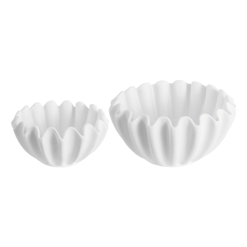 Safavieh Leni Ruffle Ceramic Vase Set 2 in White