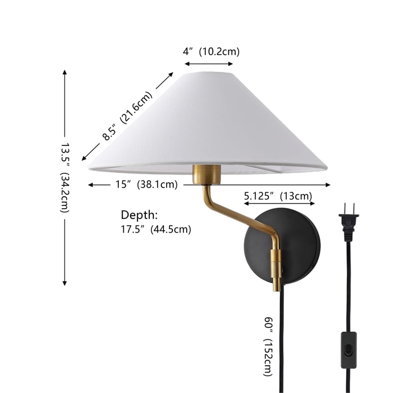 Safavieh Marni Wall Iron Sconce in Brass / Black