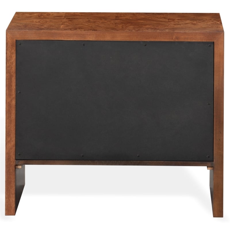 Safavieh Francene Burl Wood Nightstand in Walnut