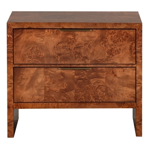 Safavieh Francene Burl Wood Nightstand in Walnut