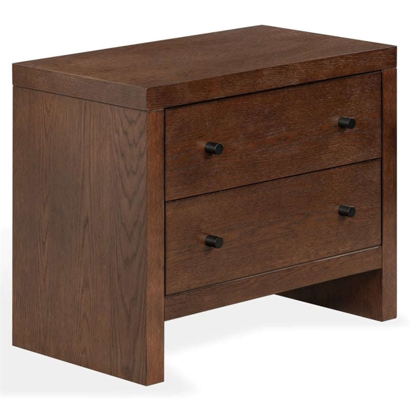 Safavieh Frederick 2 Drawer Wood Nightstand in Dark Walnut