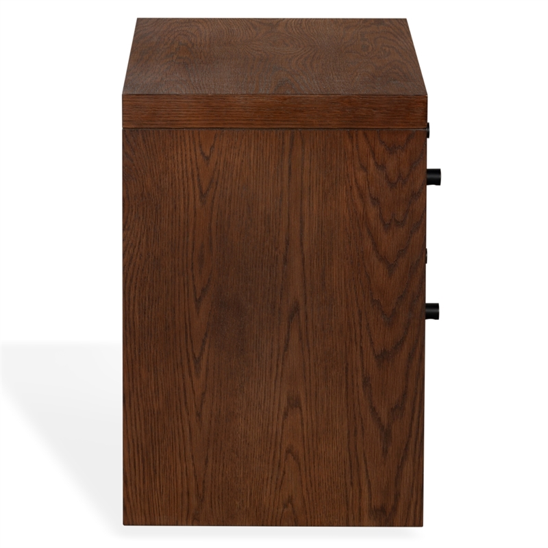 Safavieh Frederick 2 Drawer Wood Nightstand in Dark Walnut