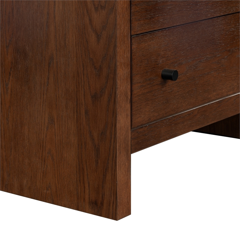 Safavieh Frederick 2 Drawer Wood Nightstand in Dark Walnut