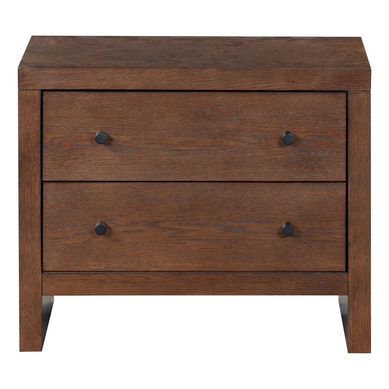 Safavieh Frederick 2 Drawer Wood Nightstand in Dark Walnut
