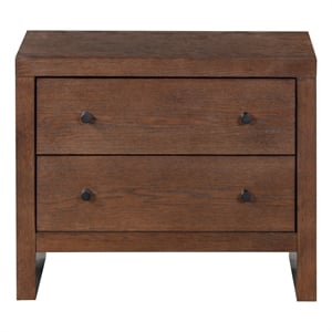 Safavieh Frederick 2 Drawer Wood Nightstand in Dark Walnut