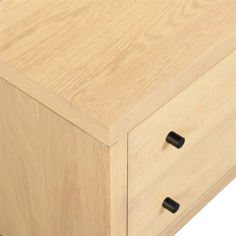 Safavieh Frederick 2 Drawer Wood Nightstand in Oak