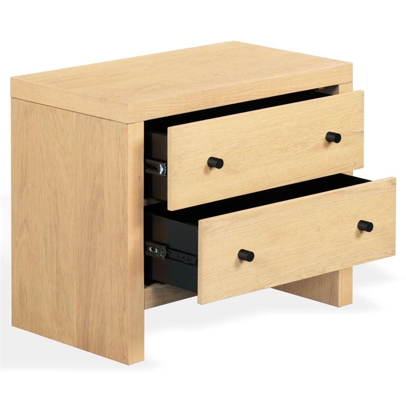 Safavieh Frederick 2 Drawer Wood Nightstand in Oak