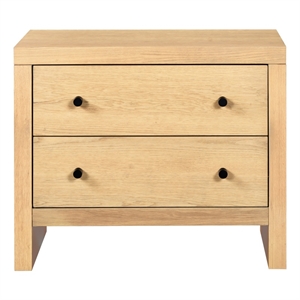 Safavieh Frederick 2 Drawer Wood Nightstand in Oak