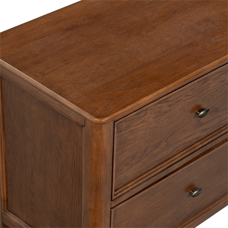 Safavieh Hannaleigh 2 Drawer Wood Nightstand in Dark Walnut